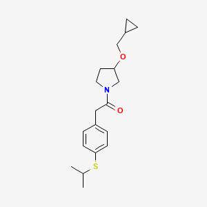 1-(3-(Cyclopropylmethoxy)pyrrolidin-1-yl)-2-(4-(isopropylthio)phenyl)ethanone