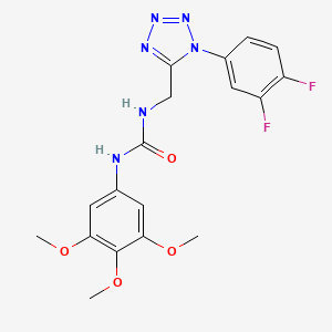 molecular formula C18H18F2N6O4 B2611282 1-((1-(3,4-difluorophenyl)-1H-tetrazol-5-yl)methyl)-3-(3,4,5-trimethoxyphenyl)urea CAS No. 941923-16-6