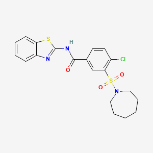 3-(azepan-1-ylsulfonyl)-N-(1,3-benzothiazol-2-yl)-4-chlorobenzamide