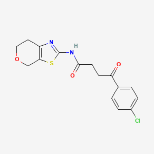 molecular formula C16H15ClN2O3S B2611288 4-(4-chlorophenyl)-N-(6,7-dihydro-4H-pyrano[4,3-d]thiazol-2-yl)-4-oxobutanamide CAS No. 1421460-17-4