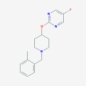 molecular formula C17H20FN3O B2611292 5-Fluoro-2-[1-[(2-methylphenyl)methyl]piperidin-4-yl]oxypyrimidine CAS No. 2380169-22-0