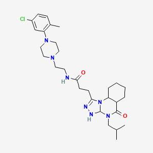 N-{2-[4-(5-chloro-2-methylphenyl)piperazin-1-yl]ethyl}-3-[4-(2-methylpropyl)-5-oxo-4H,5H-[1,2,4]triazolo[4,3-a]quinazolin-1-yl]propanamide