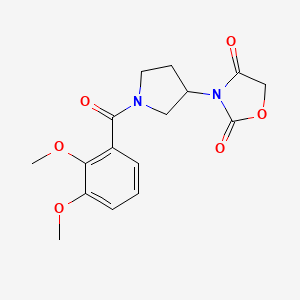 molecular formula C16H18N2O6 B2611299 3-(1-(2,3-Dimethoxybenzoyl)pyrrolidin-3-yl)oxazolidine-2,4-dione CAS No. 2034314-28-6