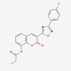 3-[3-(4-chlorophenyl)-1,2,4-oxadiazol-5-yl]-2-oxo-2H-chromen-8-yl propanoate