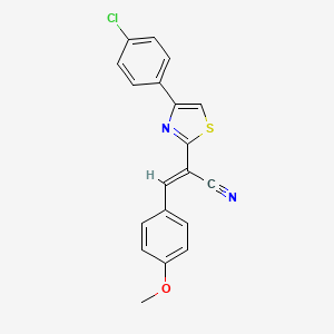 (E)-2-(4-(4-chlorophenyl)thiazol-2-yl)-3-(4-methoxyphenyl)acrylonitrile