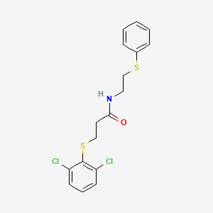 molecular formula C17H17Cl2NOS2 B2611303 3-[(2,6-二氯苯基)硫代]-N-[2-(苯基硫代)乙基]丙酰胺 CAS No. 337923-43-0