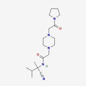 molecular formula C18H31N5O2 B2611306 N-(2-Cyano-3-methylbutan-2-yl)-2-[4-(2-oxo-2-pyrrolidin-1-ylethyl)piperazin-1-yl]acetamide CAS No. 1623367-18-9