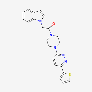 molecular formula C22H21N5OS B2611313 2-(1H-indol-1-yl)-1-(4-(6-(thiophen-2-yl)pyridazin-3-yl)piperazin-1-yl)ethanone CAS No. 1203260-47-2