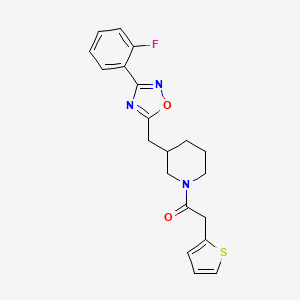 1-(3-((3-(2-Fluorophenyl)-1,2,4-oxadiazol-5-yl)methyl)piperidin-1-yl)-2-(thiophen-2-yl)ethanone