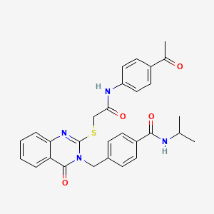 4-((2-((2-((4-acetylphenyl)amino)-2-oxoethyl)thio)-4-oxoquinazolin-3(4H)-yl)methyl)-N-isopropylbenzamide