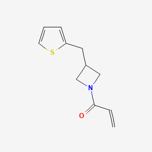 molecular formula C11H13NOS B2611338 1-{3-[(Thiophen-2-yl)methyl]azetidin-1-yl}prop-2-en-1-one CAS No. 2094672-86-1