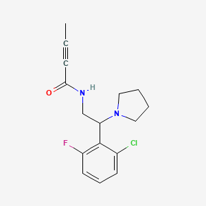 N-[2-(2-Chloro-6-fluorophenyl)-2-pyrrolidin-1-ylethyl]but-2-ynamide