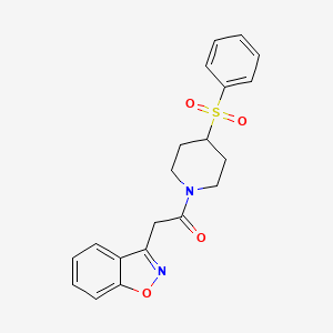 molecular formula C20H20N2O4S B2611348 2-(苯并[d]异恶唑-3-基)-1-(4-(苯磺酰基)哌啶-1-基)乙酮 CAS No. 1448037-59-9