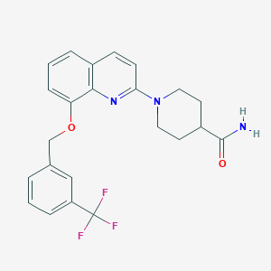 1-(8-((3-(Trifluoromethyl)benzyl)oxy)quinolin-2-yl)piperidine-4-carboxamide