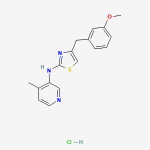 molecular formula C17H18ClN3OS B2611357 4-(3-methoxybenzyl)-N-(4-methylpyridin-3-yl)thiazol-2-amine hydrochloride CAS No. 2034577-10-9