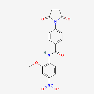 molecular formula C18H15N3O6 B2611364 4-(2,5-dioxopyrrolidin-1-yl)-N-(2-methoxy-4-nitrophenyl)benzamide CAS No. 330200-97-0