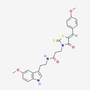 (Z)-N-(2-(5-methoxy-1H-indol-3-yl)ethyl)-3-(5-(4-methoxybenzylidene)-4-oxo-2-thioxothiazolidin-3-yl)propanamide