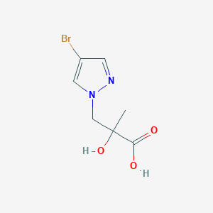 molecular formula C7H9BrN2O3 B2611373 3-(4-Bromopyrazol-1-yl)-2-hydroxy-2-methylpropanoic acid CAS No. 1342150-55-3