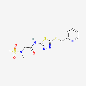 2-(N-methylmethanesulfonamido)-N-(5-{[(pyridin-2-yl)methyl]sulfanyl}-1,3,4-thiadiazol-2-yl)acetamide