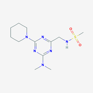 molecular formula C12H22N6O2S B2611386 N-((4-(dimethylamino)-6-(piperidin-1-yl)-1,3,5-triazin-2-yl)methyl)methanesulfonamide CAS No. 2034541-53-0