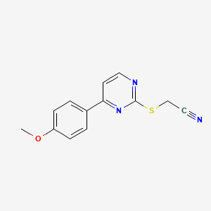 molecular formula C13H11N3OS B2611387 2-((4-(4-Methoxyphenyl)pyrimidin-2-yl)thio)acetonitrile CAS No. 392718-85-3