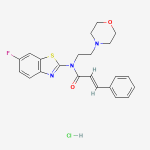 molecular formula C22H23ClFN3O2S B2611392 N-(6-fluorobenzo[d]thiazol-2-yl)-N-(2-morpholinoethyl)cinnamamide hydrochloride CAS No. 1217217-99-6