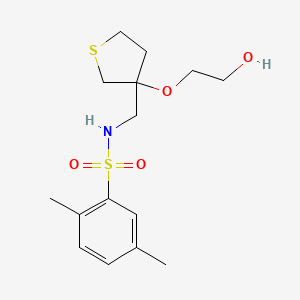 N-((3-(2-hydroxyethoxy)tetrahydrothiophen-3-yl)methyl)-2,5-dimethylbenzenesulfonamide