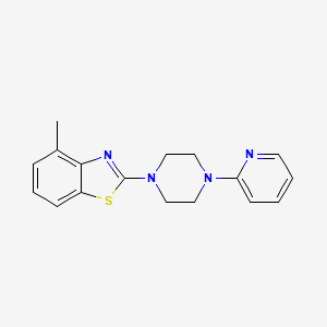 molecular formula C17H18N4S B2611417 4-Methyl-2-(4-(pyridin-2-yl)piperazin-1-yl)benzo[d]thiazole CAS No. 1251688-07-9