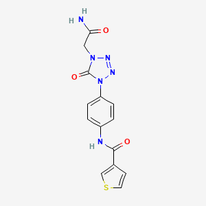 N-(4-(4-(2-amino-2-oxoethyl)-5-oxo-4,5-dihydro-1H-tetrazol-1-yl)phenyl)thiophene-3-carboxamide