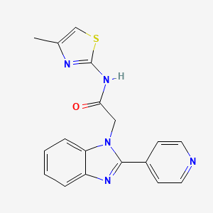 molecular formula C18H15N5OS B2611420 N-(4-methylthiazol-2-yl)-2-(2-(pyridin-4-yl)-1H-benzo[d]imidazol-1-yl)acetamide CAS No. 1105215-50-6