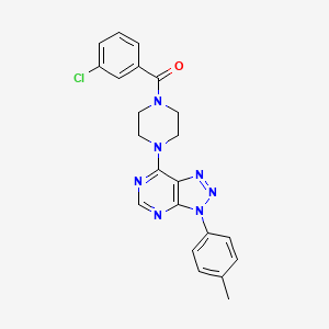 (3-chlorophenyl)(4-(3-(p-tolyl)-3H-[1,2,3]triazolo[4,5-d]pyrimidin-7-yl)piperazin-1-yl)methanone