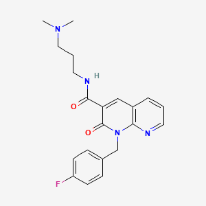 N-(3-(dimethylamino)propyl)-1-(4-fluorobenzyl)-2-oxo-1,2-dihydro-1,8-naphthyridine-3-carboxamide
