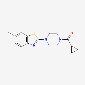 molecular formula C16H19N3OS B2611431 环丙基(4-(6-甲基苯并[d]噻唑-2-基)哌嗪-1-基)甲苯酮 CAS No. 897467-21-9
