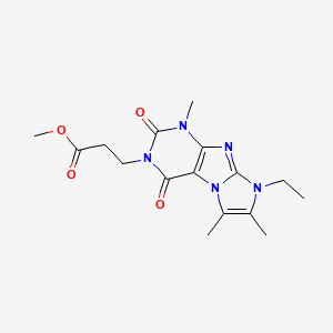 molecular formula C16H21N5O4 B2611439 3-(6-乙基-4,7,8-三甲基-1,3-二氧代嘌呤[7,8-a]咪唑-2-基)丙酸甲酯 CAS No. 878721-63-2