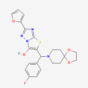 5-((4-Fluorophenyl)(1,4-dioxa-8-azaspiro[4.5]decan-8-yl)methyl)-2-(furan-2-yl)thiazolo[3,2-b][1,2,4]triazol-6-ol