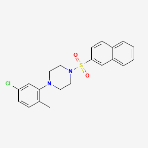 molecular formula C21H21ClN2O2S B2611445 4-(5-氯-2-甲基苯基)-1-(2-萘磺酰)哌嗪 CAS No. 865548-75-0