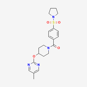 [4-(5-Methylpyrimidin-2-yl)oxypiperidin-1-yl]-(4-pyrrolidin-1-ylsulfonylphenyl)methanone