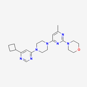 molecular formula C21H29N7O B2611465 4-{4-[4-(6-Cyclobutylpyrimidin-4-yl)piperazin-1-yl]-6-methylpyrimidin-2-yl}morpholine CAS No. 2415523-46-3