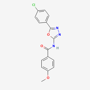 molecular formula C16H12ClN3O3 B2611468 N-(5-(4-chlorophenyl)-1,3,4-oxadiazol-2-yl)-4-methoxybenzamide CAS No. 357194-57-1
