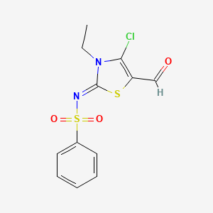 (Z)-N-(4-chloro-3-ethyl-5-formylthiazol-2(3H)-ylidene)benzenesulfonamide