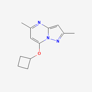 molecular formula C12H15N3O B2611481 7-Cyclobutoxy-2,5-dimethylpyrazolo[1,5-a]pyrimidine CAS No. 2175979-02-7