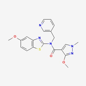 3-methoxy-N-(5-methoxybenzo[d]thiazol-2-yl)-1-methyl-N-(pyridin-3-ylmethyl)-1H-pyrazole-4-carboxamide