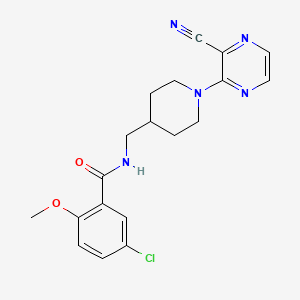 5-chloro-N-((1-(3-cyanopyrazin-2-yl)piperidin-4-yl)methyl)-2-methoxybenzamide