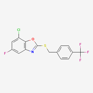 7-Chloro-5-fluoro-2-{[4-(trifluoromethyl)benzyl]sulfanyl}-1,3-benzoxazole