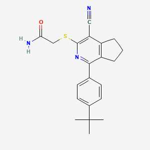 2-({1-[4-(tert-butyl)phenyl]-4-cyano-6,7-dihydro-5H-cyclopenta[c]pyridin-3-yl}sulfanyl)acetamide