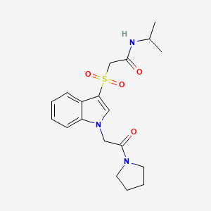 N-isopropyl-2-((1-(2-oxo-2-(pyrrolidin-1-yl)ethyl)-1H-indol-3-yl)sulfonyl)acetamide