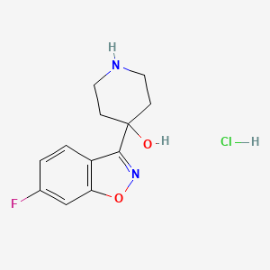 4-(6-Fluoro-1,2-benzoxazol-3-yl)piperidin-4-ol;hydrochloride