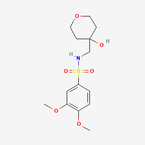 molecular formula C14H21NO6S B2611540 N-((4-hydroxytetrahydro-2H-pyran-4-yl)methyl)-3,4-dimethoxybenzenesulfonamide CAS No. 1351596-68-3