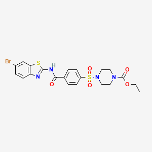 molecular formula C21H21BrN4O5S2 B2611544 Ethyl 4-((4-((6-bromobenzo[d]thiazol-2-yl)carbamoyl)phenyl)sulfonyl)piperazine-1-carboxylate CAS No. 361173-99-1