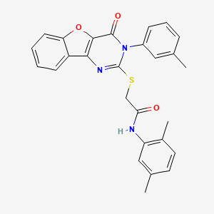 N-(2,5-dimethylphenyl)-2-[[3-(3-methylphenyl)-4-oxo-[1]benzofuro[3,2-d]pyrimidin-2-yl]sulfanyl]acetamide